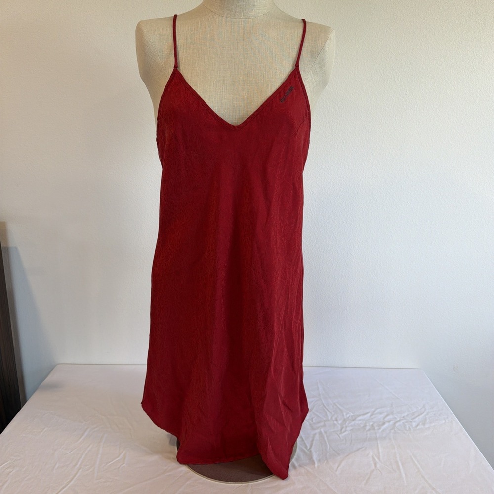 RARE Vintage Y2K Harley Davidson Red Silk Slip Dress Size Large